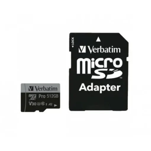 Verbatim 512 GB MicroSDHC, MicroSDXC Micro SD Card, UHS Speed Class 3 - 47046 product image