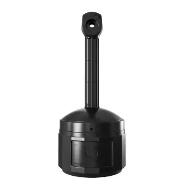 Justrite Black Polyethylene Standing Outdoor Ashtray, 419mm x 978mm x 419mm - JSM26800BL product image
