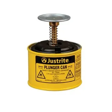 Justrite Galvanised Steel Plunger Can, 1L - JUT10118YL product image