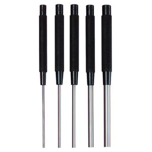 Starrett 5-Piece Centre Punch, Centre Punch, 3 mm, 5 mm, 6 mm, 8 mm, 9.5 mm Shank, 200 mm Overall - CE362 product image