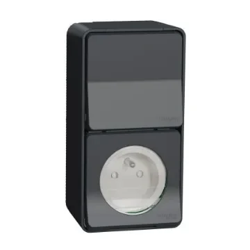 Schneider Electric Grey 1 Gang Plug Socket, 1 Pole, 10A, French 2P - MUR36025 product image