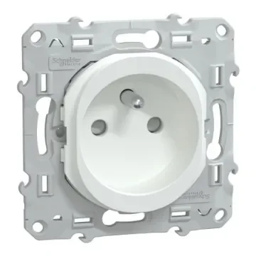 Schneider Electric White 1 Gang Plug Socket, 2 Poles, 16A, French 2P, Indoor Use - S320059P product image