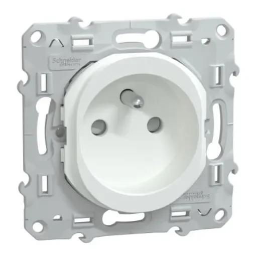 Schneider Electric White 1 Gang Plug Socket, 2 Poles, 16A, French 2P, Indoor Use - S320059P product image