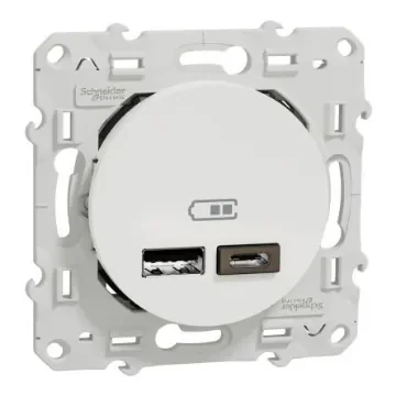 Schneider Electric White USB Socket, 2.4A - S520401 product image
