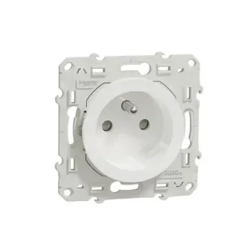 Schneider Electric White 1 Gang Plug Socket, 2 Poles, 16A, French 2P - S523059P product image