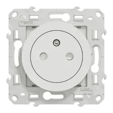 Schneider Electric White 1 Gang Plug Socket, 2 Poles, 16A, Type E - French, Indoor Use - S524052P product image