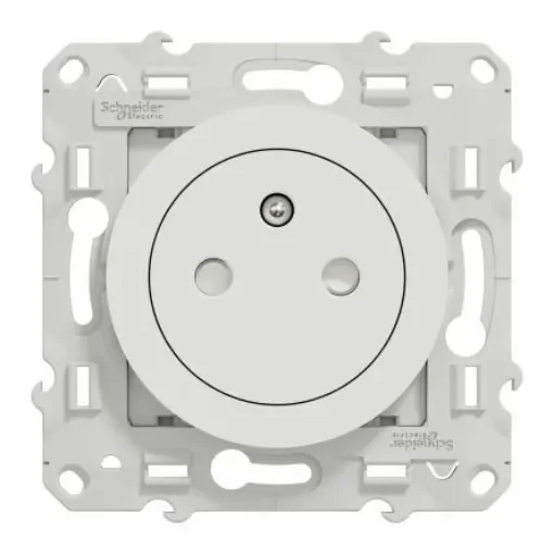 Schneider Electric White 1 Gang Plug Socket, 2 Poles, 16A, Type E - French, Indoor Use - S524052P product image