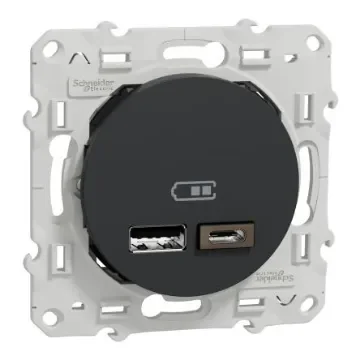 Schneider Electric Anthracite USB Socket, 2.4A - S540401 product image