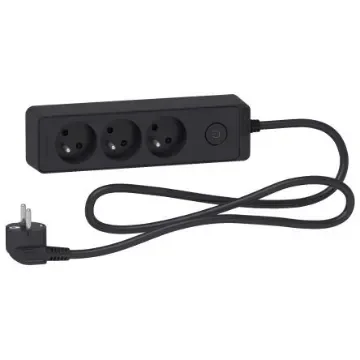 Schneider Electric French 2P 3 Gang Trailing Socket, 1.5m Cable, 16A, 250 V - ST9331B product image