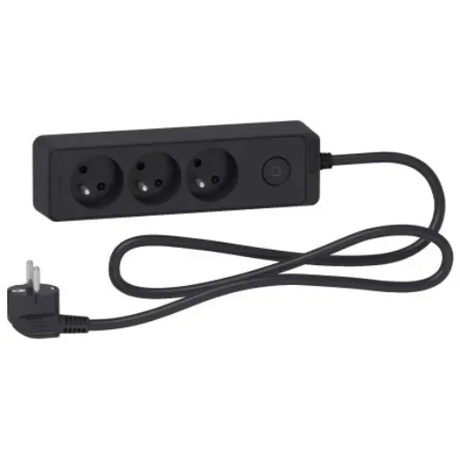 Schneider Electric French 2P 3 Gang Trailing Socket, 1.5m Cable, 16A, 250 V - ST9331B product image