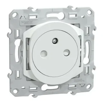 Schneider Electric White 1 Gang Plug Socket, 2 Poles, 16A, French 2P, Indoor Use - S320052P product image