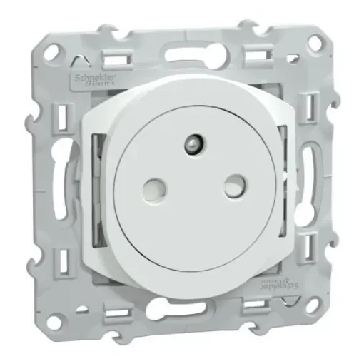 Schneider Electric White 1 Gang Plug Socket, 2 Poles, 16A, French 2P, Indoor Use - S320052P product image