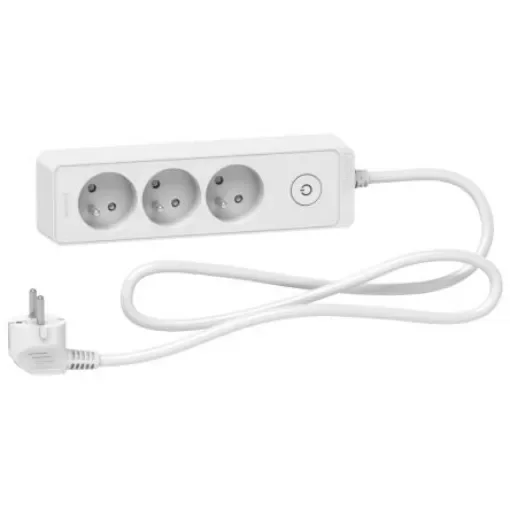 Schneider Electric French 2P 3 Gang Trailing Socket, 1.5m Cable, 16A, 250 V - ST9331W product image