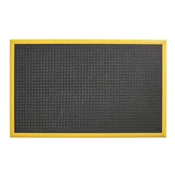 Notrax Black/Yellow Anti-Fatigue Mat Nitrile Rubber Mat, Diamond Pattern Finish 163cm x 1.02m x 184mm - 646S4064BY product image
