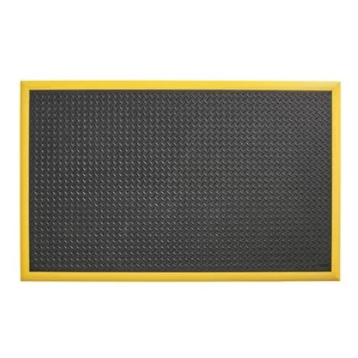 Notrax Black/Yellow Anti-Fatigue Mat Nitrile Rubber Mat, Diamond Pattern Finish 163cm x 1.02m x 184mm - 646S4064BY product image