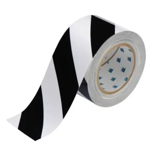 Brady Black, White Rubber 30.48m Floor Tape, 0.2mm Thickness - 104349 product image