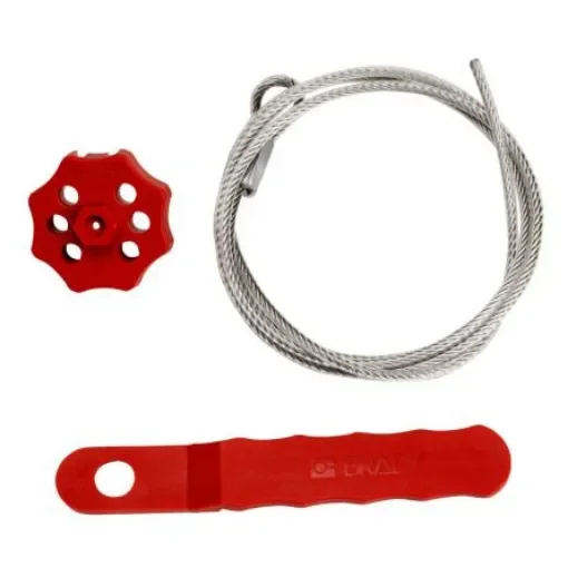 Brady Red 6-Lock Glass-Filled Nylon Cable Lockout Devices, 8.13mm Shackle - 122250 product image