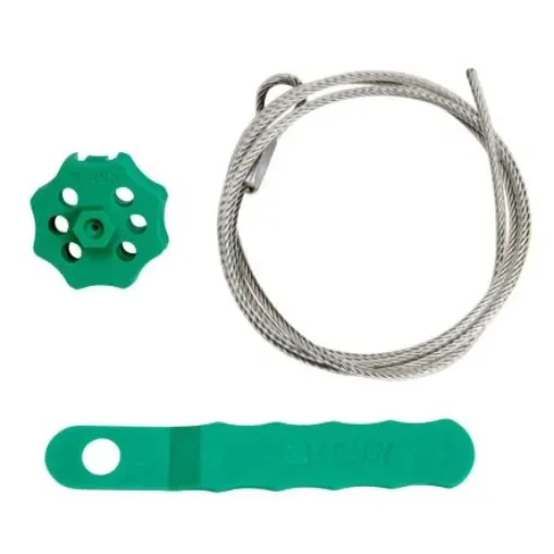 Brady Green 6-Lock Glass-Filled Nylon Cable Lockout Devices, 8.13mm Shackle - 122252 product image