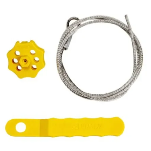 Brady Yellow 6-Lock Glass-Filled Nylon Cable Lockout Devices, 8.13mm Shackle - 152268 product image