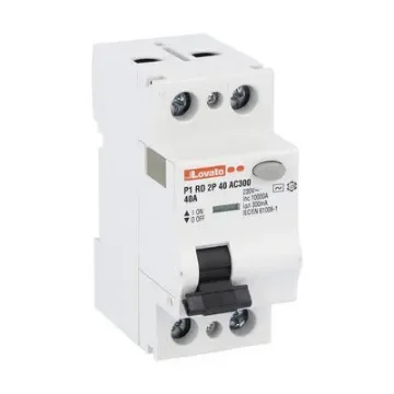 Lovato P1RD Residual Current Circuit Breaker, 40A, 2 Pole, 300mA, Type AC, 230V ac - P1RD2P40AC300 product image