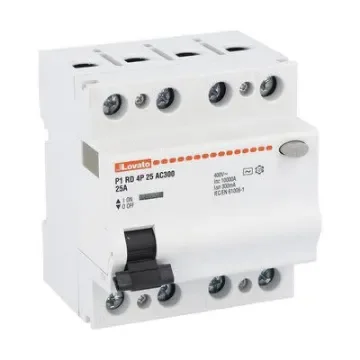 Lovato P1RD Residual Current Circuit Breaker, 25A, 4 Pole, 300mA, Type AC, 230 V ac, 400 V ac - P1RD4P25AC300 product image