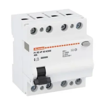 Lovato P1RD Residual Current Circuit Breaker, 40A, 4 Pole, 30mA, Type AC, 230 V ac, 400 V ac - P1RD4P40AC030 product image