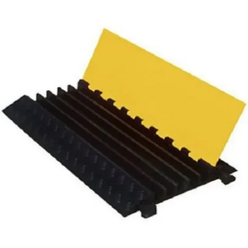 RS PRO 960mm Black/Yellow Cable Cover in Natural Rubber, 35mm Inside dia. - 2777909 product image
