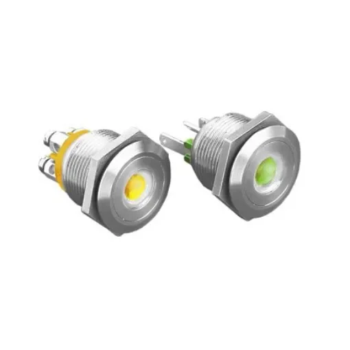 Bulgin MPI001 Series Illuminated Push Button Switch, Momentary, Panel Mount, 22mm Cutout, SPST, Blue LED, 24V dc, IP66 - MPI001/TERM/BL product image