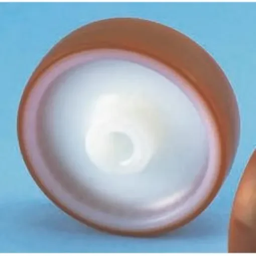 LAG Brown, White Polyurethane Hygienic, Low Rolling Resistance, Non-Marking Trolley Wheel, 350kg - 9046 product image