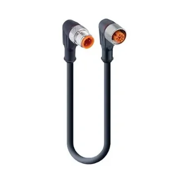 Lumberg Automation Right Angle Male 4 way M12 to Right Angle Female 4 way M12 Sensor Actuator Cable, 10m - 46829 product image