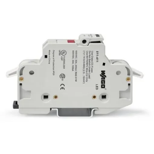 WAGO 30A Fuse Holder for 10 x 38mm Fuse, 1P, 600V ac - 811-411 product image