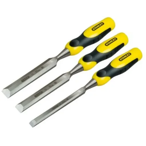 Stanley 3 Piece Carbon Steel Wood Chisel Set, 330mm Length, 10 mm, 15 mm, 20 mm Blade Width - 2-16-887 product image