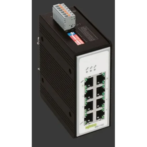 WAGO Unmanaged 8 Port Industrial Ethernet Switch RJ-45 - 852-1102 product image