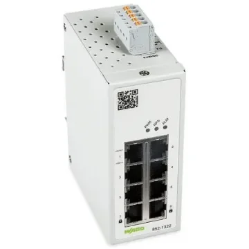 WAGO Managed 8 Port Industrial Ethernet Switch RJ-45 - 852-1322 product image