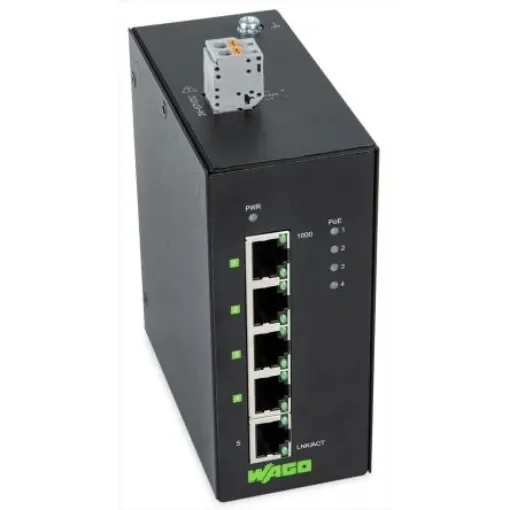 WAGO Unmanaged 5 Port Industrial Ethernet Switch RJ-45 - 852-1411/000-001 product image