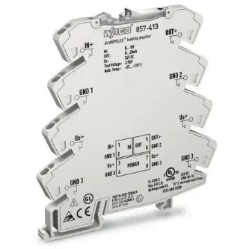 WAGO 857 Series Signal Conditioner, Voltage Input, Current Output, 24V dc Supply - 857-413 product image