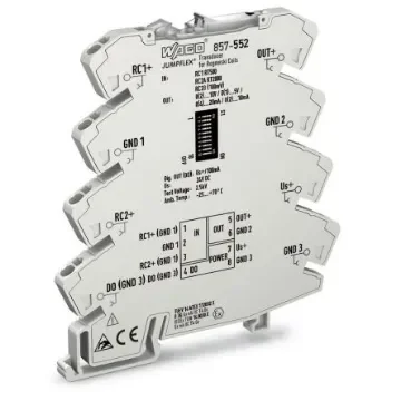 WAGO 857 Series Signal Conditioner, Current Input, Current, Voltage Output, 24V dc Supply - 857-552 product image
