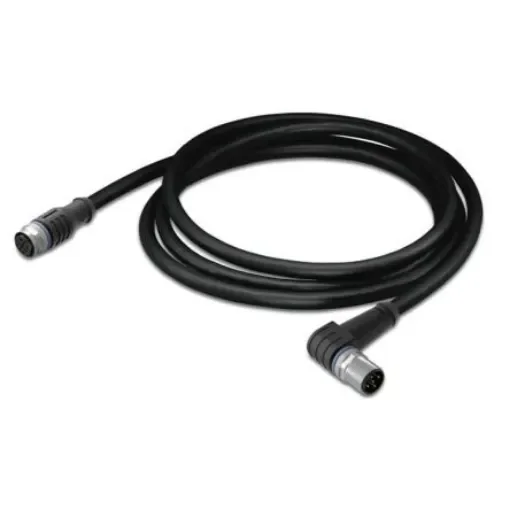 WAGO Straight Female 4 way M12 to Right Angle Male 4 way M12 Actuator/Sensor Cable, 2m - 756-5402/040-020 product image