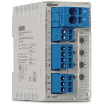 WAGO Electronic Circuit Breaker 10A 24V 787, 4 channels , DIN Rail - 787-1664/000-004 product image