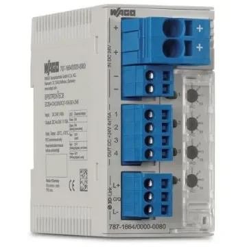 WAGO Electronic Circuit Breaker 10A 24V 787, 4 channels , DIN Rail - 787-1664/000-080 product image