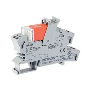 WAGO 788 Series Relay Module, DIN Rail Mount, 24V dc Coil, 1-Pole, 16A Load - 788-356 product image