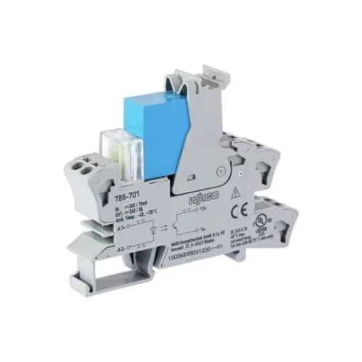 WAGO 857 Series Solid State Relay, 5 A Load, DIN Rail Mount, 30 V ac/dc Load - 788-701 product image