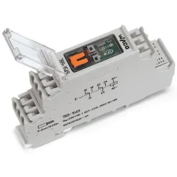 WAGO 789 Series Relay Module, DIN Rail Mount, 230V ac Coil, DPDT, 2-Pole, 8A Load - 789-1549 product image