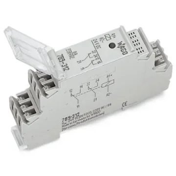WAGO 789 Series Relay Module, DIN Rail Mount, 24V dc Coil, DPDT, 2-Pole, 8A Load - 789-312 product image