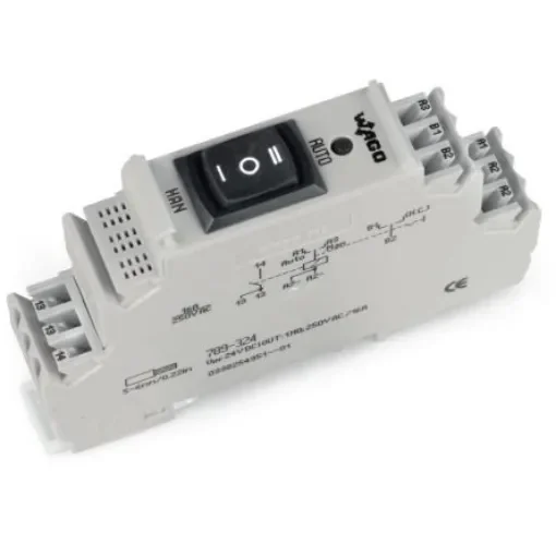 WAGO 789 Series Relay Module, DIN Rail Mount, 24V dc Coil, 1-Pole, 16A Load - 789-324 product image