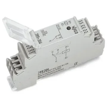 WAGO 789 Series Relay Module, DIN Rail Mount, 24V ac Coil, 1-Pole, 16A Load - 789-520 product image
