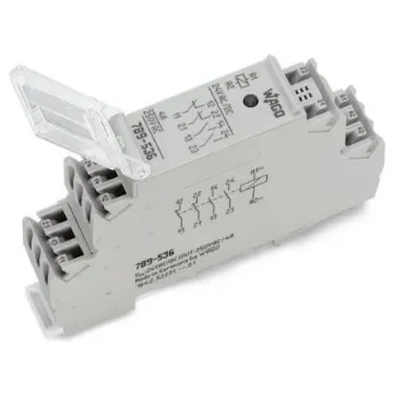 WAGO 789 Series Relay Module, DIN Rail Mount, 24V ac/dc Coil, 4-Pole, 4A Load - 789-536 product image
