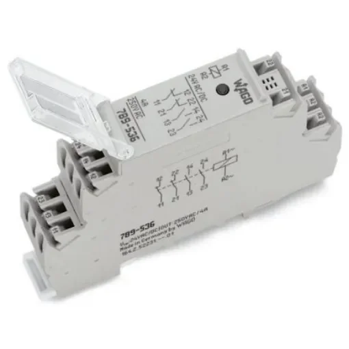 WAGO 789 Series Relay Module, DIN Rail Mount, 24V ac/dc Coil, 4-Pole, 4A Load - 789-536 product image