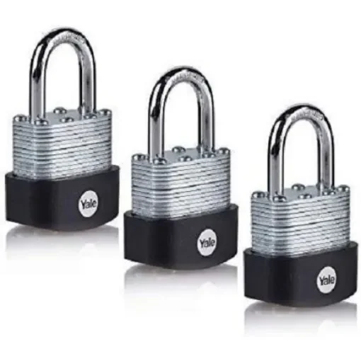 Yale Padlock Brass, Steel Steel Padlock, 6mm Shackle, 47mm Body - Y125B/40/122/3 product image