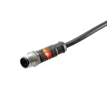 M12 A 05P M Conn M Pin Overmolded W/LED - LM12A-05BMMM-SL8B02 product image